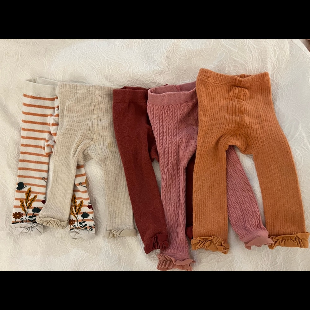 Lot of 5 6-12 mos Ruffle Butts leggings. GUC